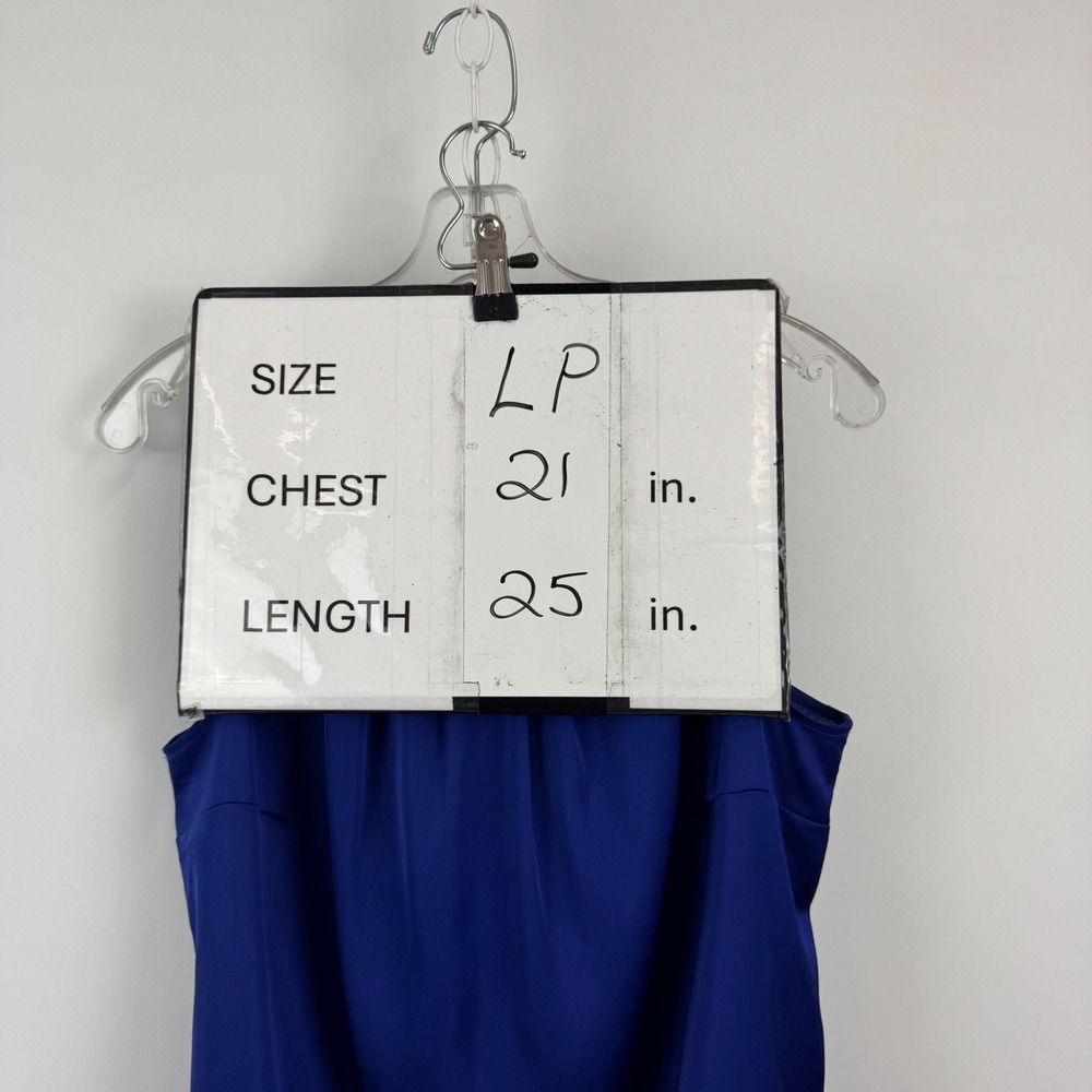 Talbots Petites Blue Pleated Neck Sleeveless Shell Blouse Top PL NWT - Picture 3 of 12